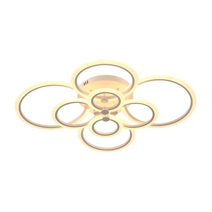 White/Black Acrylic Overlapping Rings LED Semi Flush Mount Ceiling Light