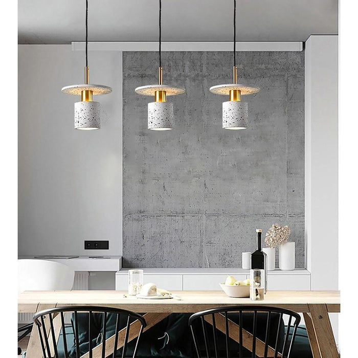 Circle Cylinder Electroplated Metal LED Modern Pendant Lighting Island Lights