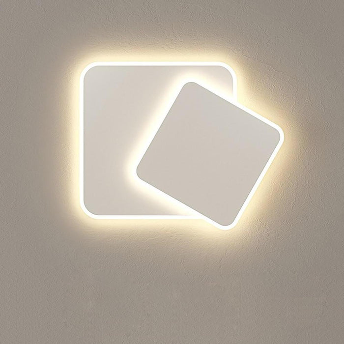 2 Square Metal Offset Flush Mounted Lights LED Bedroom Ceiling Lights