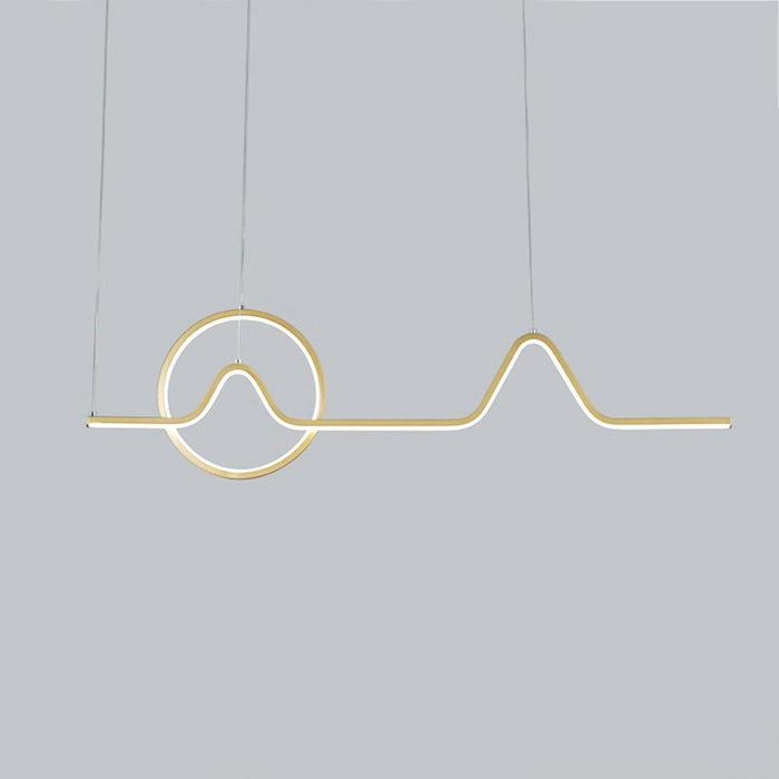 Circular Linear Dimmable LED Artistic Modern Chandeliers Kitchen Island Lighting