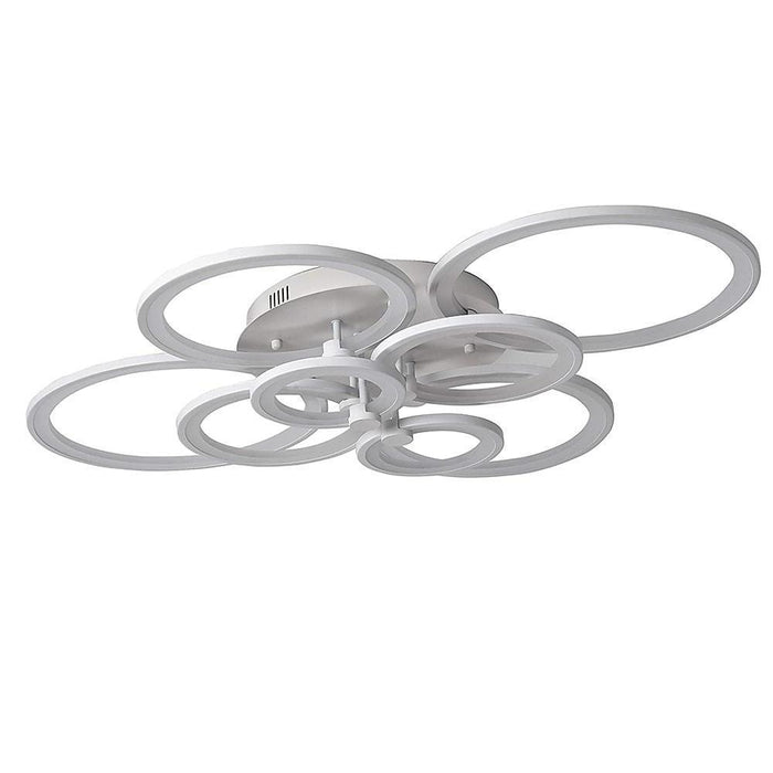 White/Black Acrylic Overlapping Rings LED Semi Flush Mount Ceiling Light