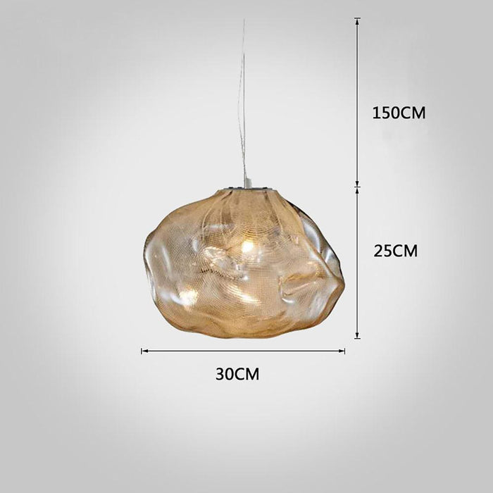 Industrial Metal Glass Bubble Pendant Light Irregular Oval Pendant Lighting