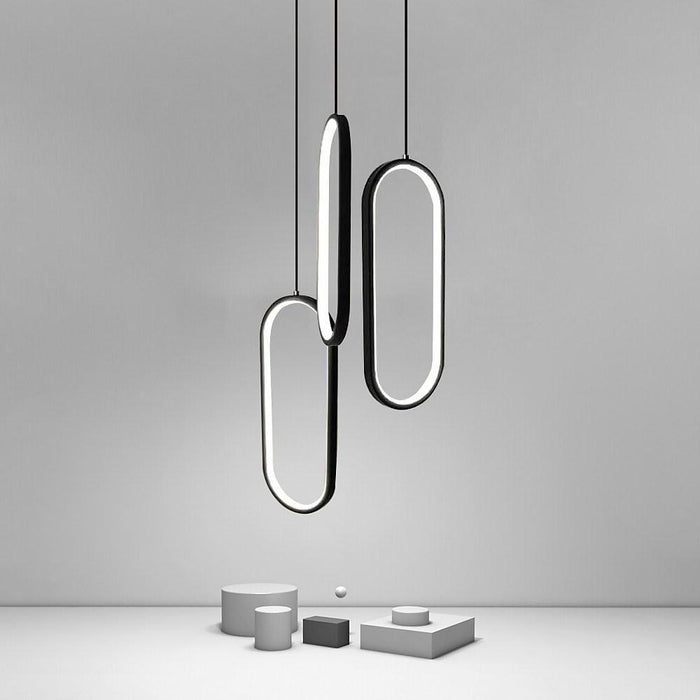 Modernist Curved 3 Rectangle Chandeliers Island Kitchen Dining Room Lighting Ceiling Light