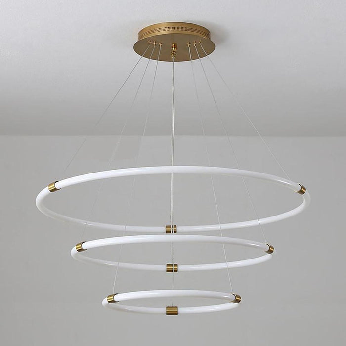 Surround Circle LED Chandelier: 2/3-Light. 4000K. Acrylic