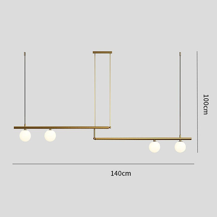 Linear Globe Dining Room Chandeliers Copper Glass Island Kitchen