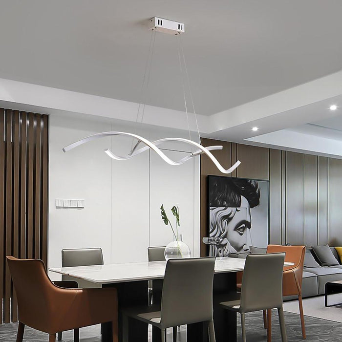 Dual Wave Design Dimmable Pendant Lighting Modern Metal LED Kitchen Lighting Dining Room Lighting Ceiling Light