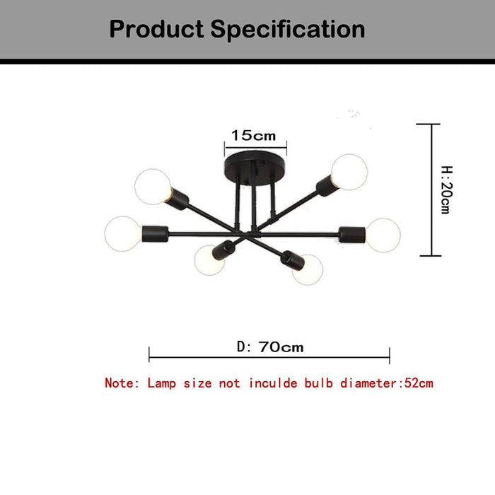 Geometrical Linear Modern Sputnik Flush Mount Light LED Ceiling Light