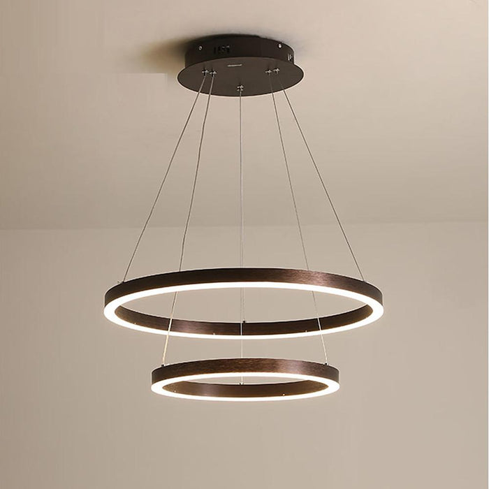 Modern Circle 2 Story Foyer Chandelier Aluminum Dining Room Ceiling Light