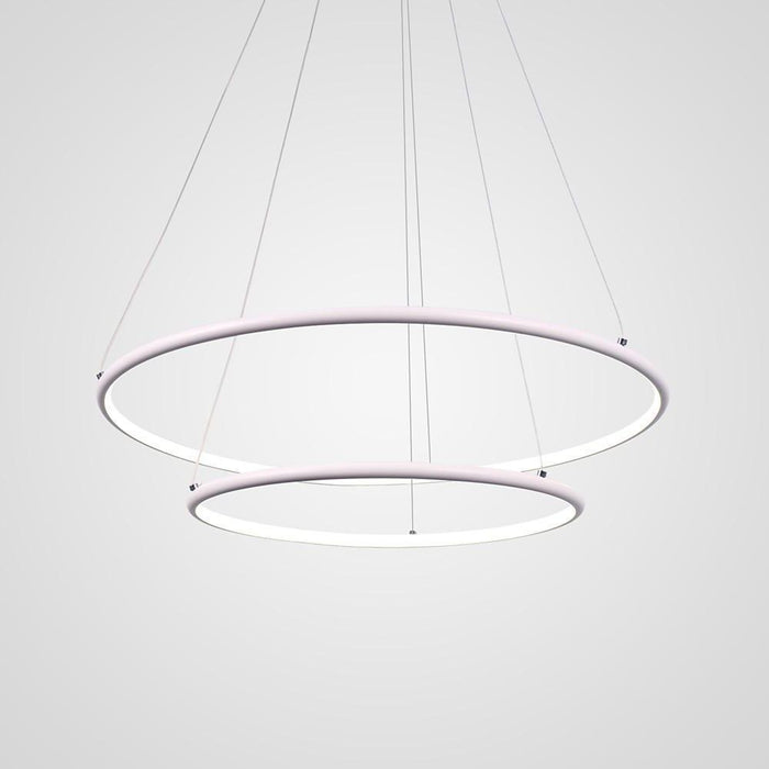 Adjustable 2 Ring Dimmable LED Modern Chandeliers Hanging Ceiling Lights