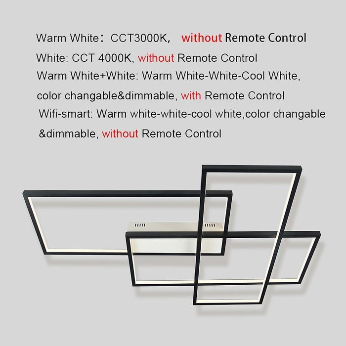 Rectangular Hybrid Modern Flush Mount Ceiling Light With 1 Central LED Light