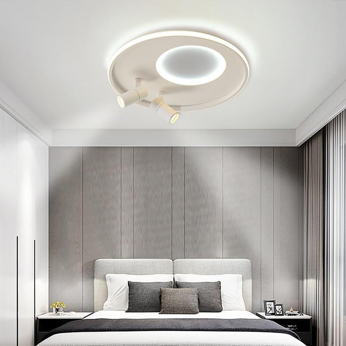 Circle Modern LED Flush Mount Ceiling Lights Dual Spotlights