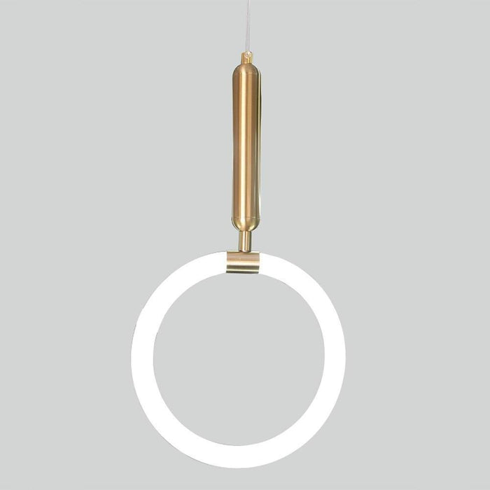 Circle Cylinder Island Pendant Lighting Metal Silica Gel LED Ceiling Light
