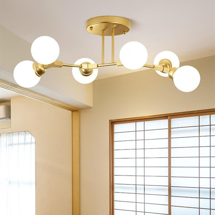 6-light Glass LED Modern Chandeliers Ceiling Lights Pendant Light