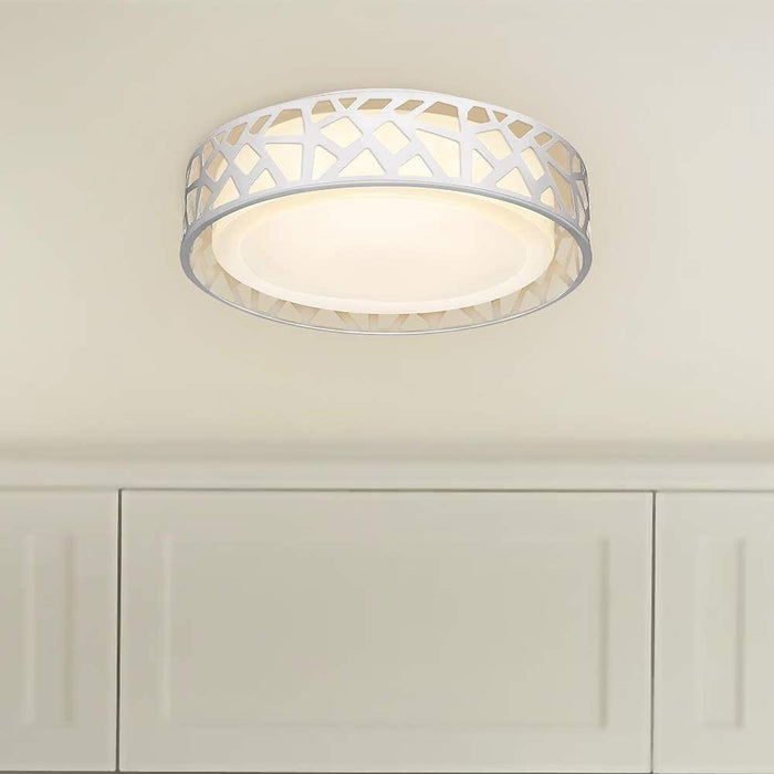 Round Metal Traditional Drum Flush Mount Light LED Bedroom Ceiling Lights