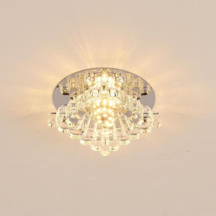 Geometric Chandelier Flush Mount Kitchen Light Fixtures Metal Crystal Ceiling Lights