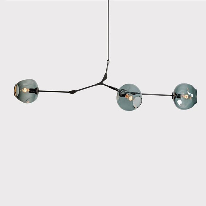 Globe Sputnik Chandelier Industrial Glass Blue Chandelier