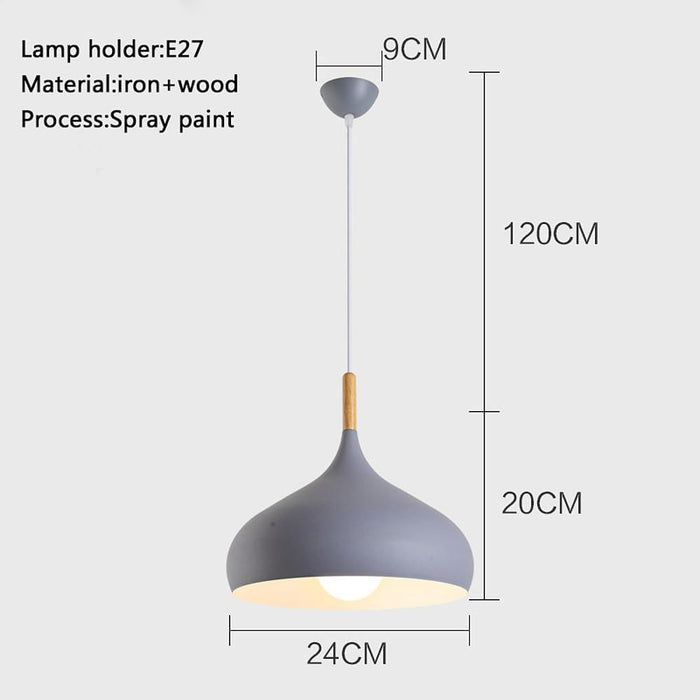 Decorative Cone Pendant Light Metal Wood Bamboo Island Kitchen Pendant Lighting