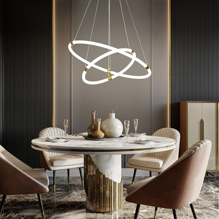 Surround Circle LED Chandelier: 2/3-Light. 4000K. Acrylic