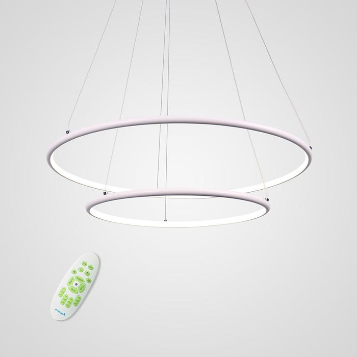 Adjustable 2 Ring Dimmable LED Modern Chandeliers Hanging Ceiling Lights