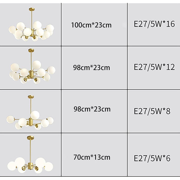 Globe Cluster Pendant Light Metal Glass LED Living Room Ceiling Lights