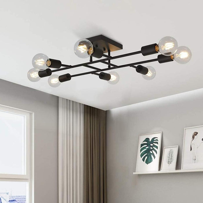 8-light LED Electroplated Metal Vintage Ceiling Lights Flush Mount Lighting