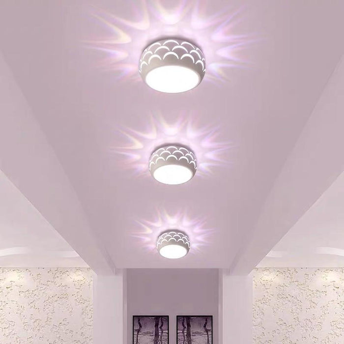 Globe Modern Flush Mount Drum Light Hallway Entryway LED Ceiling Light
