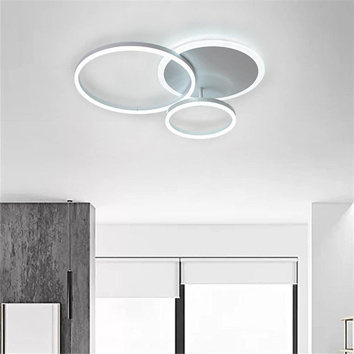 3-Layers LED Modern Circle Flush Mount Light - 3-Color Dimmable. 26x20