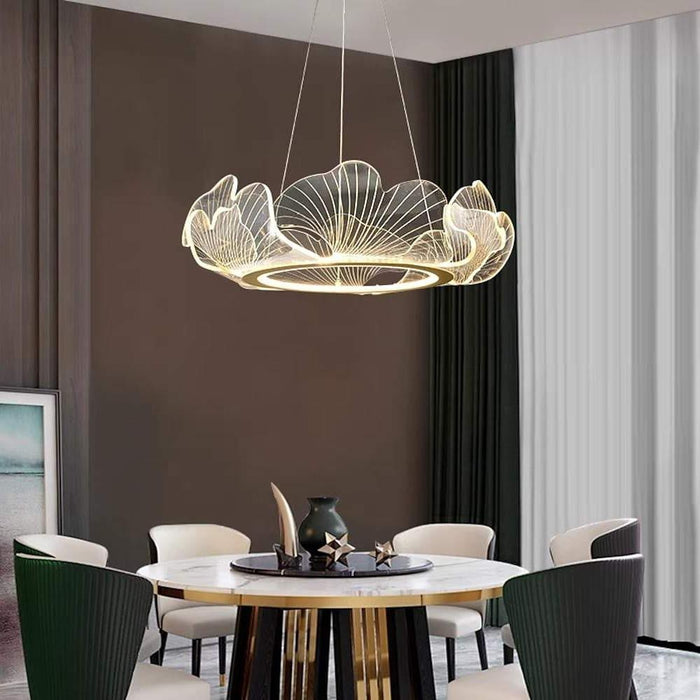 Novelty Iron Sea Chandelier - Gold Finish. 33'' Wide. LED Lighting