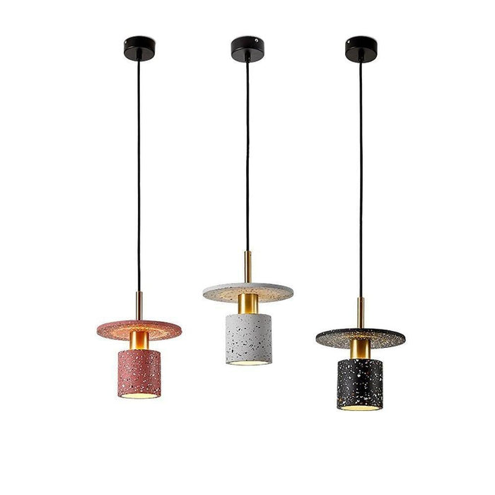 Circle Cylinder Electroplated Metal LED Modern Pendant Lighting Island Lights