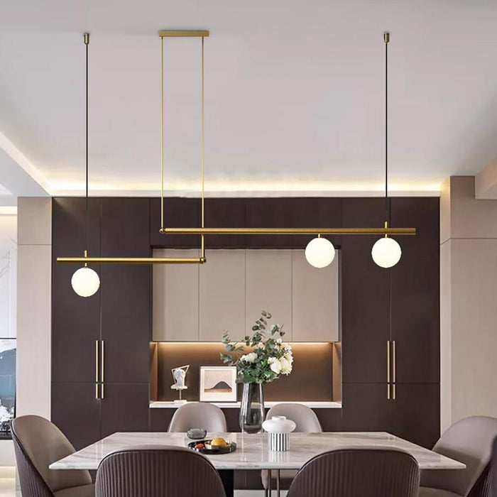 Linear Globe Dining Room Chandeliers Copper Glass Island Kitchen