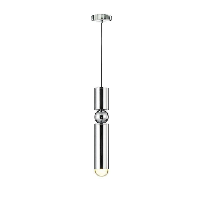 Elongated Cylindrical Electroplated Metal LED Modern Pendant Lighting