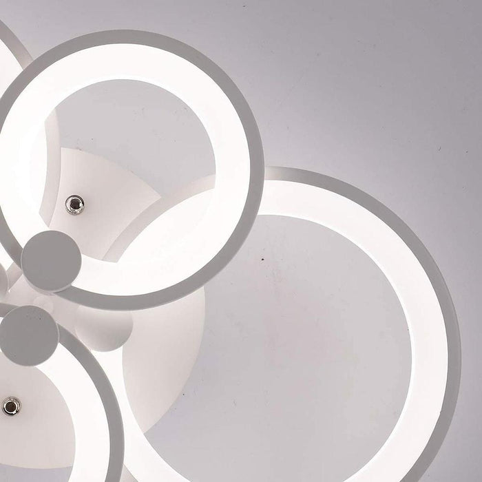White/Black Acrylic Overlapping Rings LED Semi Flush Mount Ceiling Light
